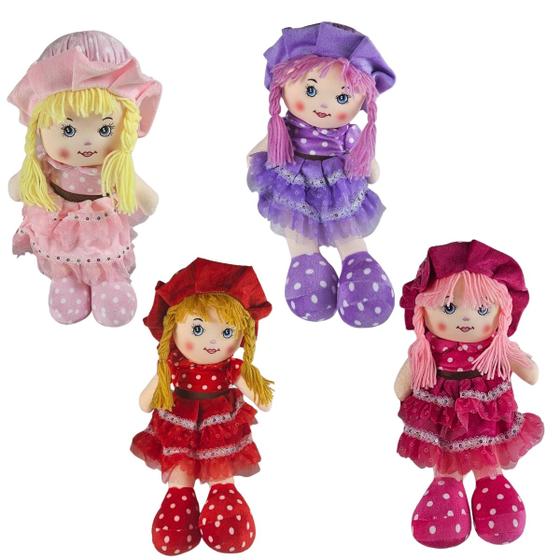 Imagem de Pelúcia Boneca de Pano Infantil Cabelo Trancinha Colorido Sortido Castela