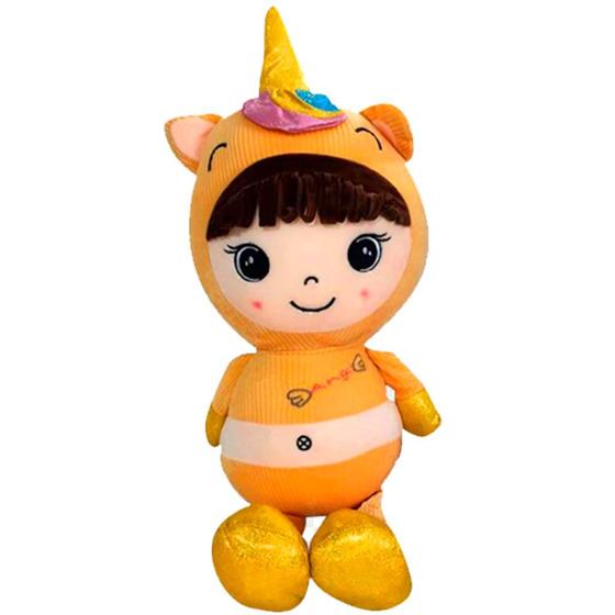 Imagem de Pelúcia Boneca Squish Pals Amarelo 60cm Colecionável Toyng