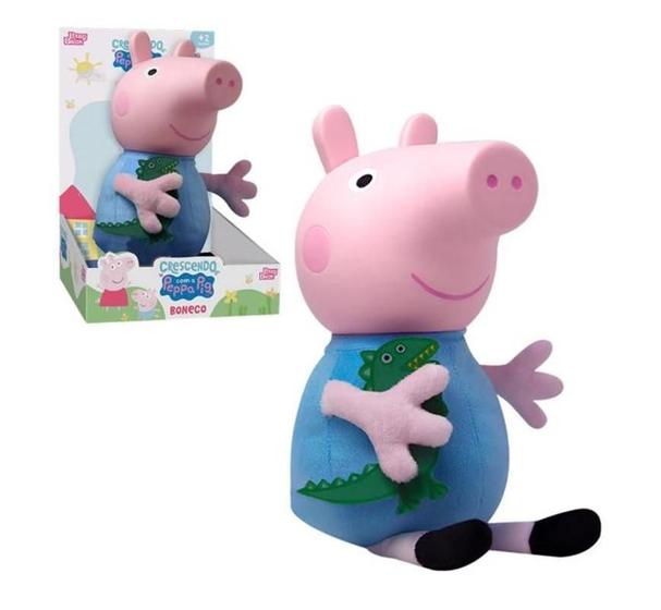 Imagem de Pelúcia Boneco George Pig Com Dinossauro - Novabrink