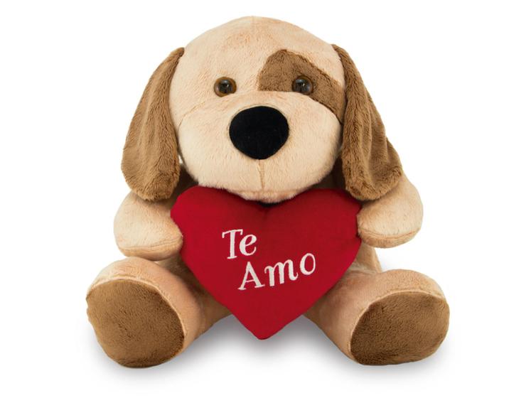 Imagem de Pelúcia Cachorro Dog Love com Coração 32cm Anti-alérgico
