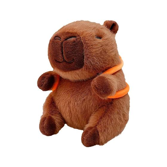 Imagem de Pelúcia Capivara Infantil Com Mochila De Frutas 30Cm Grande