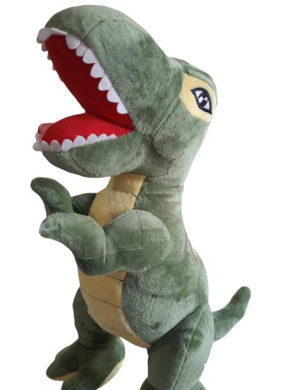 Pelúcia Dinossauro Tiranossauro Rex Verde Grande 37cm Dino - Jack Toys ...