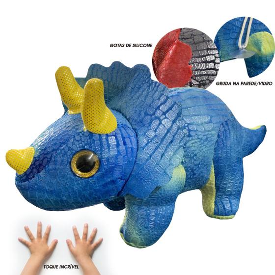 Imagem de Pelucia Dinossauro Toque Silicone Gel Sensorial Dino Educativo Criança Colorido Presente Infantil Bebê Carro Berço