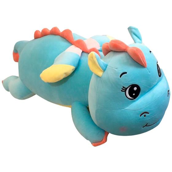 Imagem de Pelúcia Dragão Azul Squish Pals 100cm Colecionável Toyng