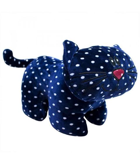 Imagem de Pelúcia Gato Azul Pintas Brancas 30cm