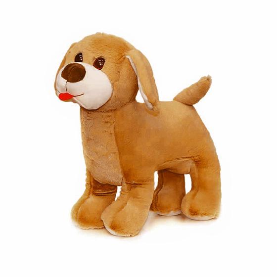 Imagem de Pelúcia Infantil - 30 cm - Cachorro Marley - Marrom - W.U. Bichos de Pelúcia