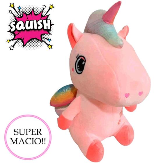 Imagem de Pelúcia Infantil Unicórnio Squish Macio e de Apertar