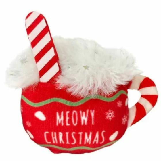 Imagem de Pelúcia Kong Holiday Scrattles Brinquedo Com Chocalhos e Catnip Para Gatos - CAFÉ
