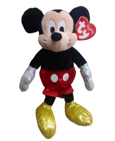Imagem de Pelucia Mickey Mouse Original Ty Beanie 20cm Macio Fofo