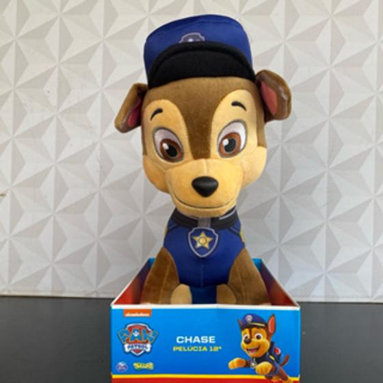 Imagem de Pelúcia patrulha canina Chase personagem cachorro azul grande de brinquedo