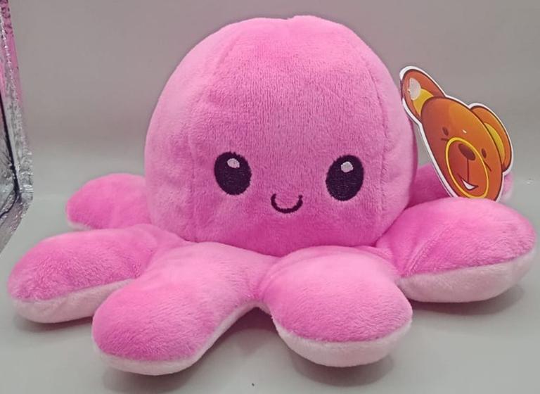 Imagem de PELUCIA POLVO  PEQUENO 20 CM ( HUMOR - FELIZ E BRAVO) - BBR Toys ( ROSA INTENSO e ROSA CLARO )