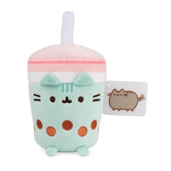 Imagem de Pelúcia Pusheen Boba Tea Cup GUND - Gato de Pelúcia 6" (8+ anos) - Verde/Rosa