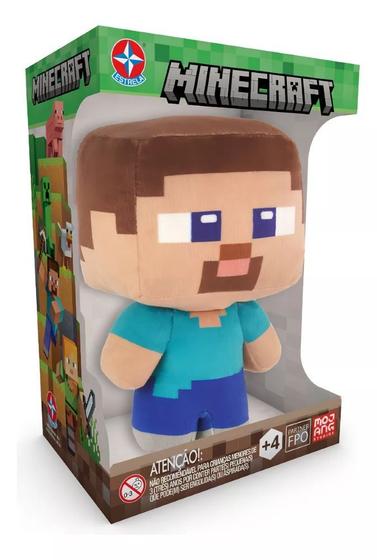 Pelúcia Steve Minecraft original - 18 centímetros -Estrela - Pelúcia ...