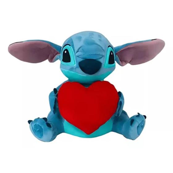 Imagem de Pelúcia Stitch Coração Com Luz E Som 30cm Multilaser