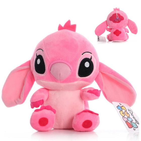 Imagem de Pelúcia Stitch Rosa Angel Boneco Filme Lilo E Stitch Disney