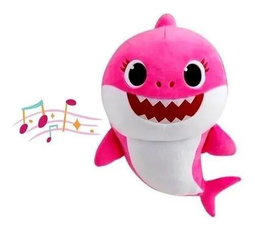 Imagem de Pelúcia Tubarão Baby Shark Musical Rosa Anti-alérgico