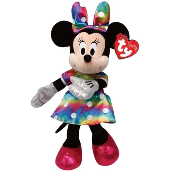 Imagem de Pelucia Ty Beanie Babies Disney Minnie Vestido Colorido 3718