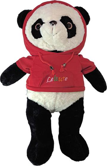 Imagem de Pelúcia Urso Panda Com Agasalho 53cms - Vermelho