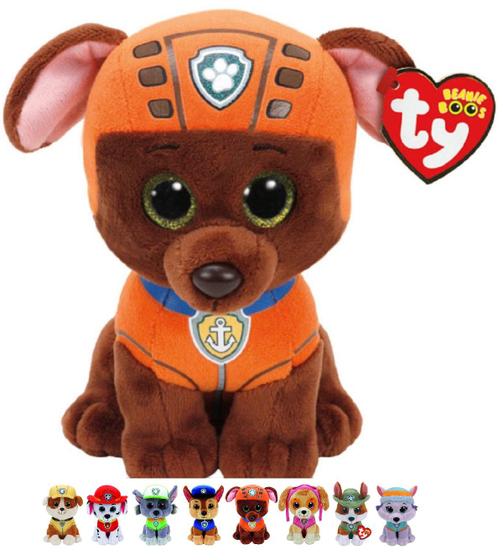 Imagem de Pelúcia Zuma Ty Beanie Boos da Patrulha Canina Cerca de 15 Cm