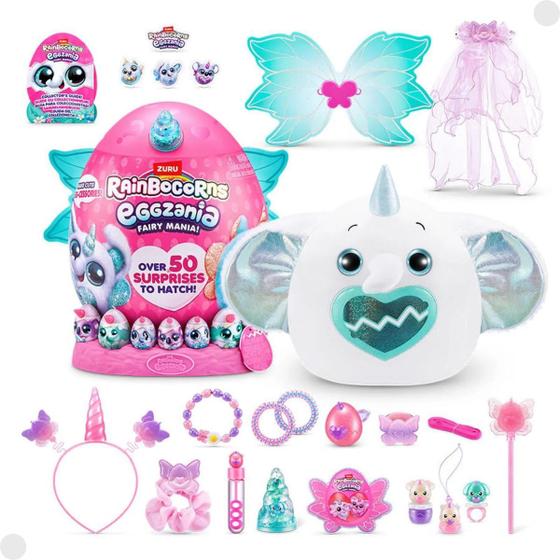 Imagem de Pelúcia Zuru Rainbocorns Eggzania Fairy Mania Azul C/50 Surpresas F01739 - Fun