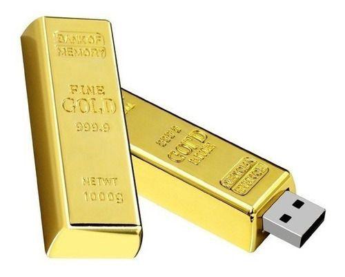 Pen Drive 128gb Estilizado Barra De Ouro USB 2.0 Menor preço em Pen Drive 128gb Estilizado Barra De Ouro USB 2.0