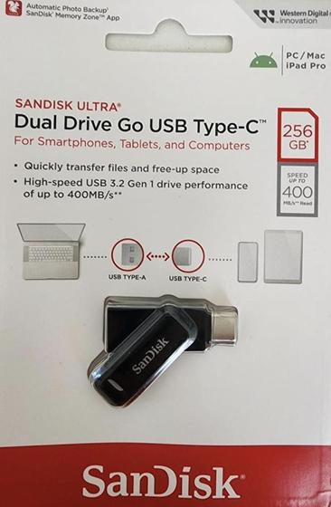 Pen Drive Sandisk Ultra Dual Drive Go Usb Type-c™ 256gb - Sdddc3-256g-g46