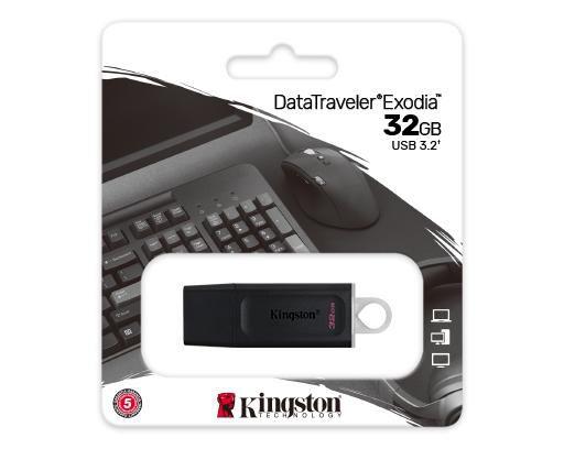 Pen Drive 32GB Kingston Exodia 3.2 DTX/32GB Black Menor preço em Pen Drive 32GB Kingston Exodia 3.2 DTX/32GB Black