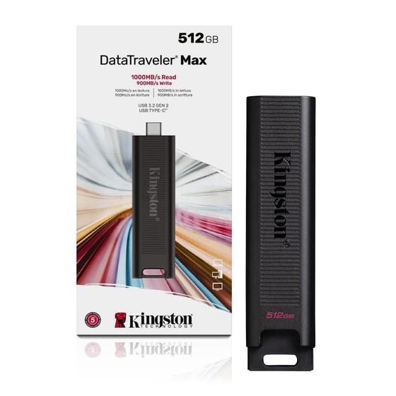 Pen Drive 512Gb Usb 3.2 DataTraveler Max Tipo C DTMAX/512GB Kingston Menor preço em Pen Drive 512Gb Usb 3.2 DataTraveler Max Tipo C DTMAX/512GB Kingston