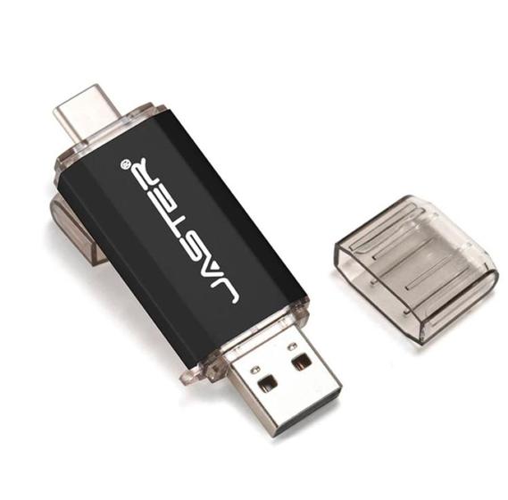 Imagem de pen drive 64gb jaster 2 em 1 entrada tipo c para celulares e notebook
