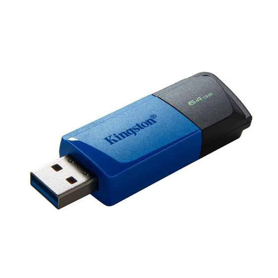 Imagem de Pen Drive 64GB Kingston, USB 3.2, DataTraveler Exodia M, Preto e Azul - DTXM/64GB