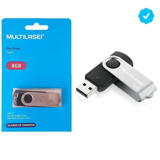 Imagem de Pen Drive 8gb Twist Usb PD587 Original Multilaser