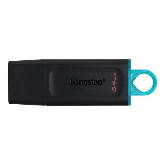 Imagem de Pen Drive DataTraveler Exodia 64GB Kingston com Conexão USB 3.2, Preto/Azul - DTX/64GB