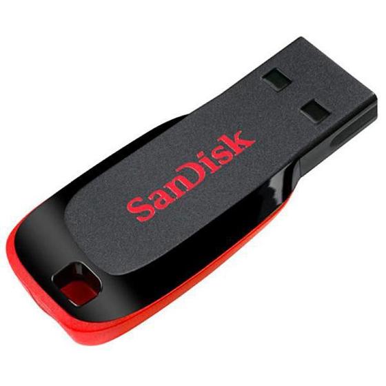 Imagem de Pen Drive de 16GB Sandisk Cruzer Blade SDCZ50-016G-B35 USB 2.0 - Preto/Vermelho