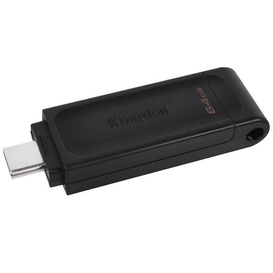 Imagem de Pen Drive de 64GB Kingston Datatraveler 70 DT70 USB-C - Preto
