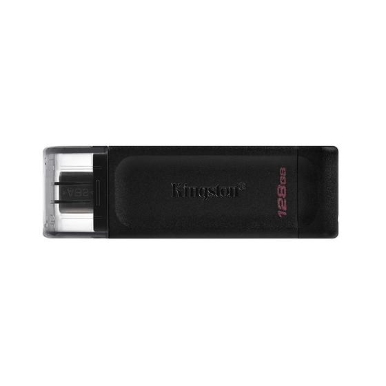 Imagem de Pen Drive Kingston 128GB USB-C 3.2 Gen 1 DataTraveler 70, Preto - DT70/128GB