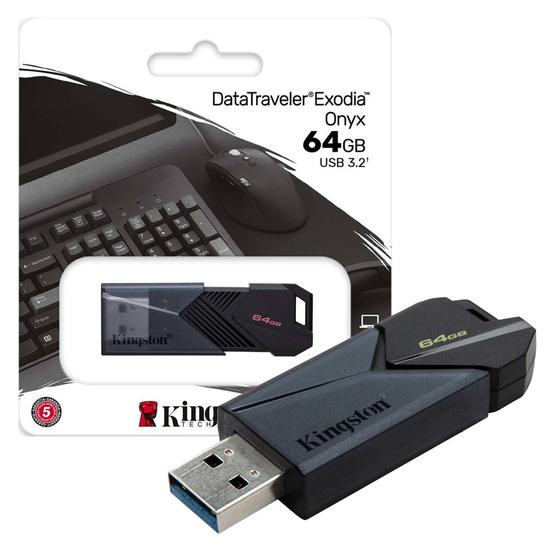 Imagem de Pen Drive Kingston Datatraveler Onyx 64Gb USB 3.2 - DTXON/64GB - 6244