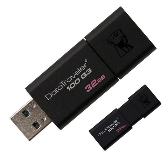 Pen Drive Kingston DataTraveler USB 3.0 32GB DT100G3 Menor preço em Pen Drive Kingston DataTraveler USB 3.0 32GB DT100G3