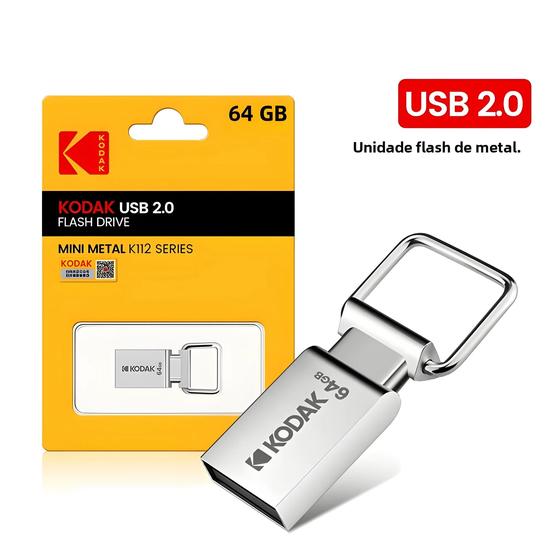 Imagem de Pen Drive Kodak K112 Super Mini - 32GB/64GB - Metal, USB 2.0