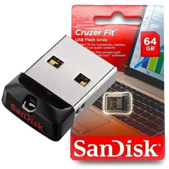 Imagem de Pen Drive Sandisk 64GB Fit 2.0