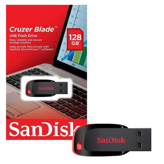 Imagem de Pen Drive SanDisk Cruzer Blade 128GB USB 2.0 - SDCZ50-128G-B35 - 1900
