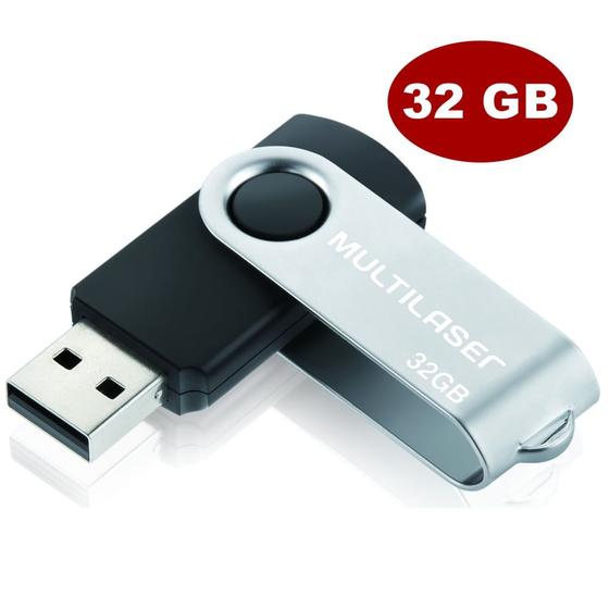 Imagem de Pen Drive Twist 32GB USB Leitura 10MB/s e Gravação 3MB/s Preto Multilaser - PD589