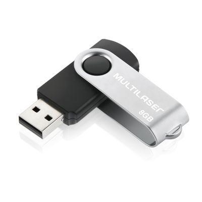 Imagem de PEN DRIVE TWIST 8GB USB LEITURA 10MB/s e GRAVAÇÃO 3MB/s PRETO - PD587