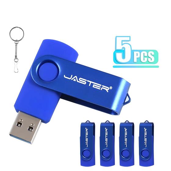 Imagem de Pen Drive USB 5 Peças (128GB, 64GB, 32GB, 16GB) com Chaveiro - Presente Criativo