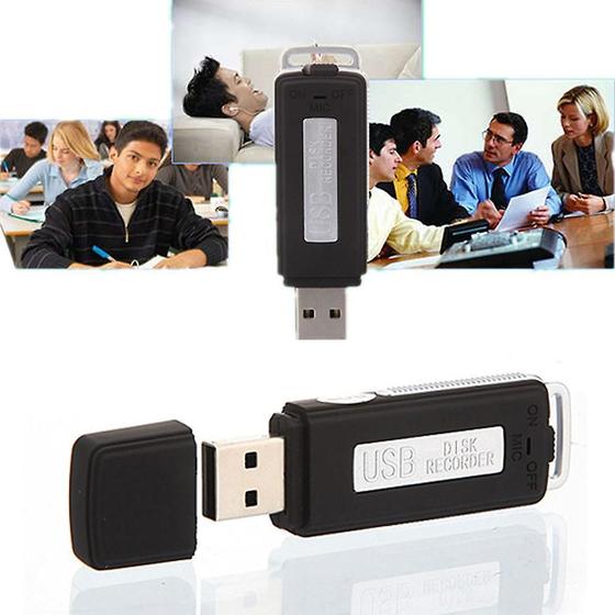 Imagem de Pen Drive USB 8GB com Gravador de Voz Digital - 150 Horas de Gravação