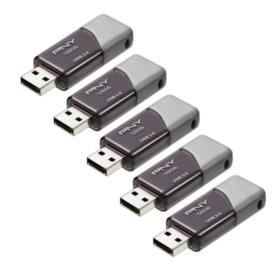 Imagem de Pen Drive USB PNY Turbo Attaché 3 128GB - Pacote com 5 Unidades
