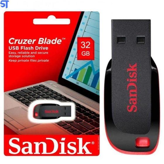 Imagem de Pen Driver 32 GB Sandisk Cruzer Blade Usb Flash Drive