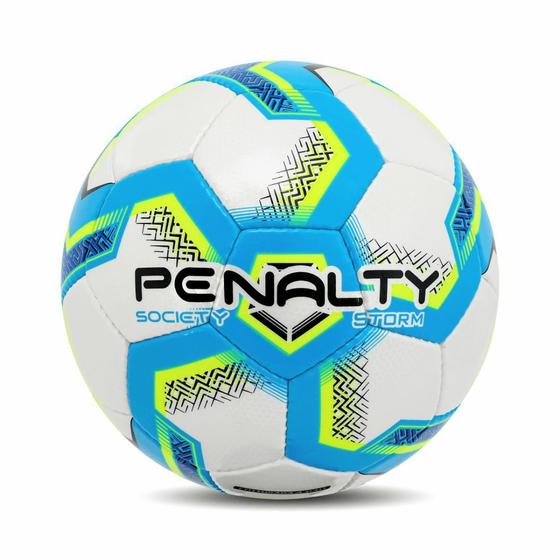 Imagem de Penalty Bola Society Storm XXIII Branca/Azul/Amarela