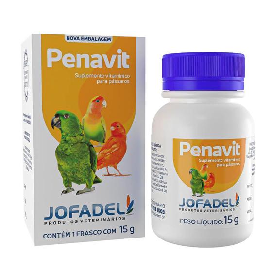 Imagem de Penavit Jofadel Suplemento Vitamínico Vitamina para Pássaros na Muda de Pena Farinhada ou Papa