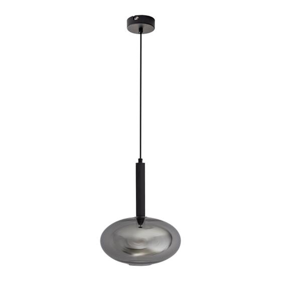 Pendente Alice Preto e Smoky H ZR030 Cúpula Vidro P/G9 Pendente Alice Preto e Smoky H ZR030 Cúpula Vidro P/G9