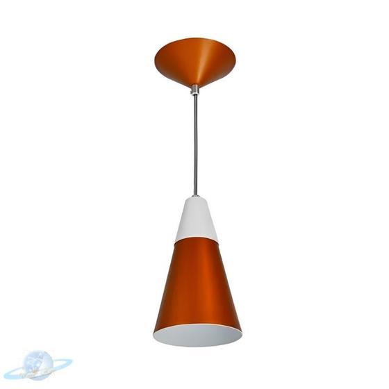 Imagem de Pendente Alumínio Cone 20cm Cobre Com Topo Branco E27